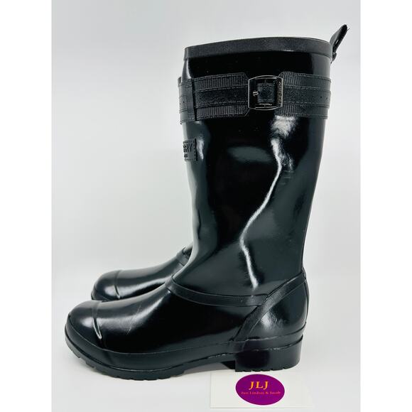 Sperry Women's Walker Atlantic Black Shine Mid Calf Rain Boots STS82562 Size 7.5 - Picture 4 of 11